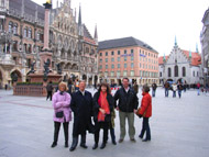 el grupo en el Marienplatz