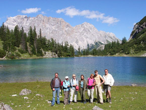 el grupo delante del lago y Zugspitze